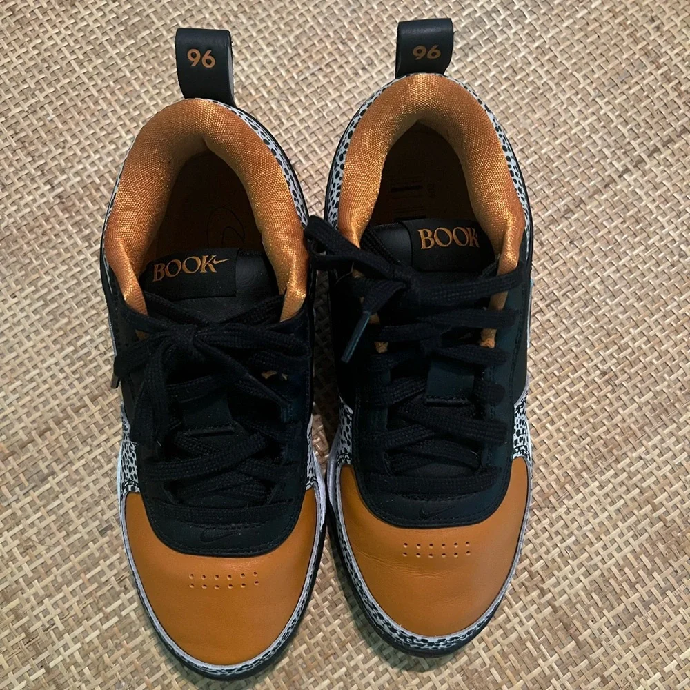 Devin Booker Nike Low-Top Sneakers in Black, White & Brown with Speckled Detail